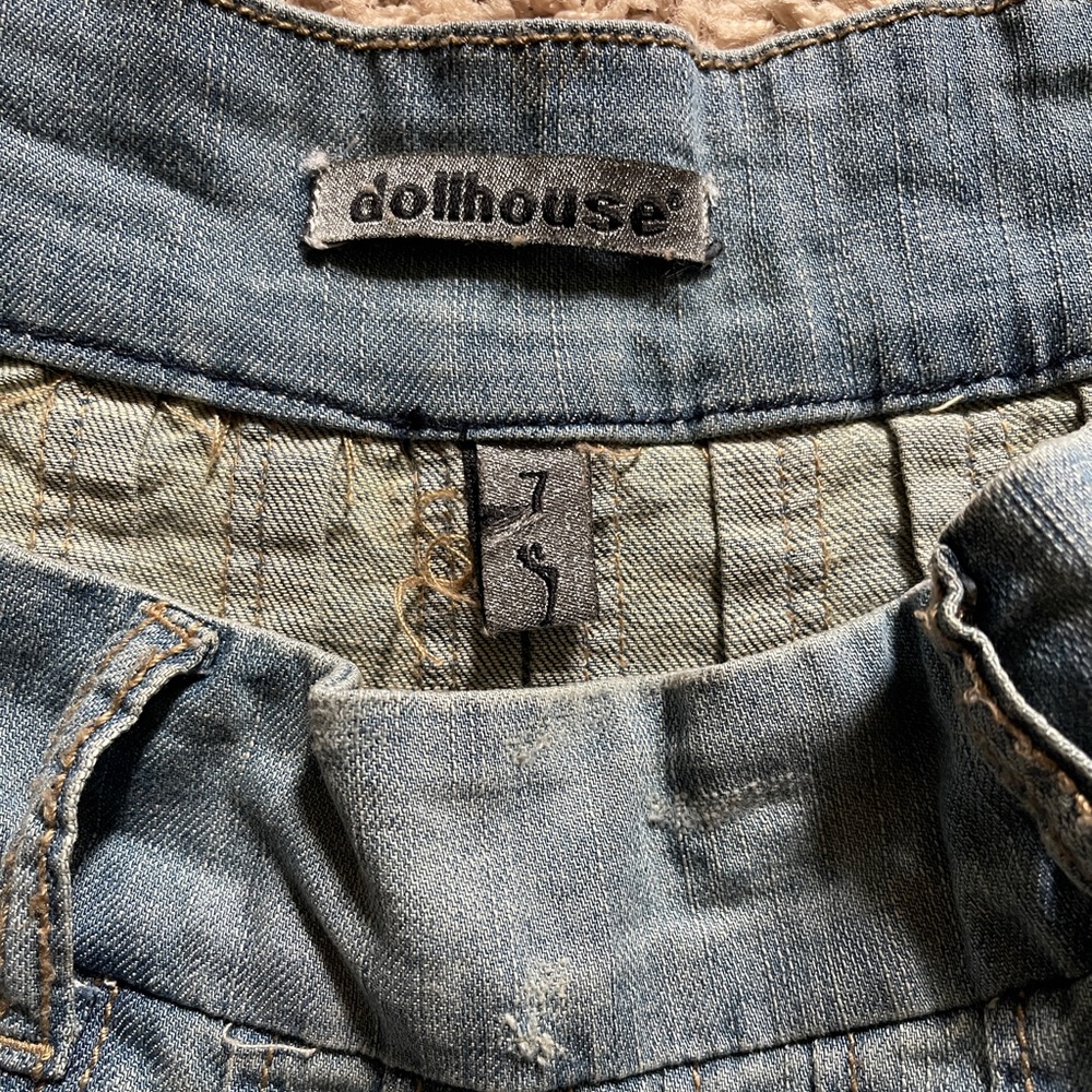 Dollhouse pleated denim mini skirt size 7 - Picture 2 of 6